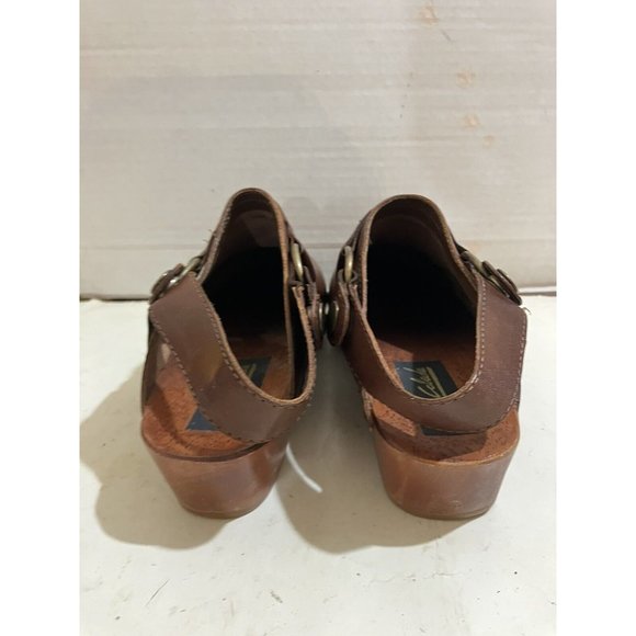 Pina Colada Vintage Women's Size 6 brown  Leather  Slingback Clogs shoes - Picture 4 of 8